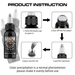 HAWINK bote tinta negra 30ml tonalidad estable para sesiones