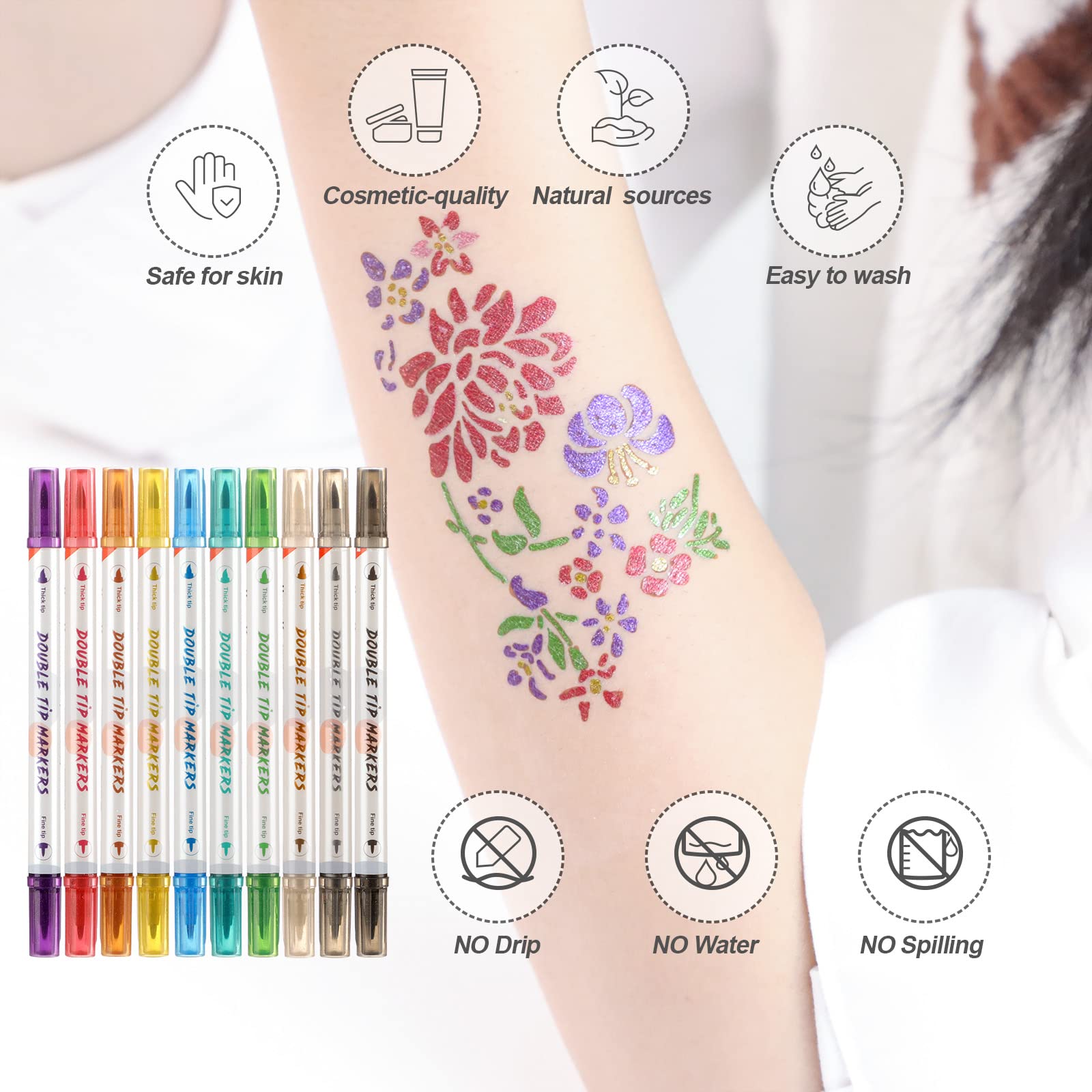 HAWINK tatuaje temporal seguro para ensayos y estilos creativos.