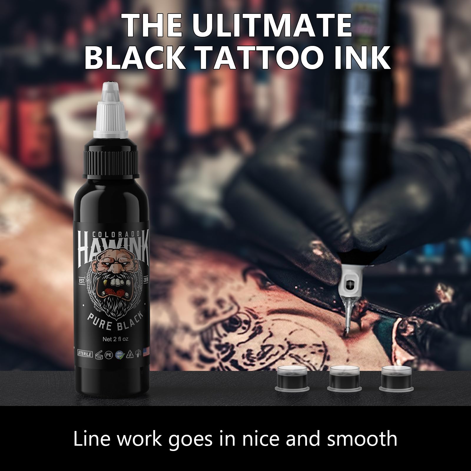 HAWINK resultado de tatuaje con saturación estable y relleno uniforme.