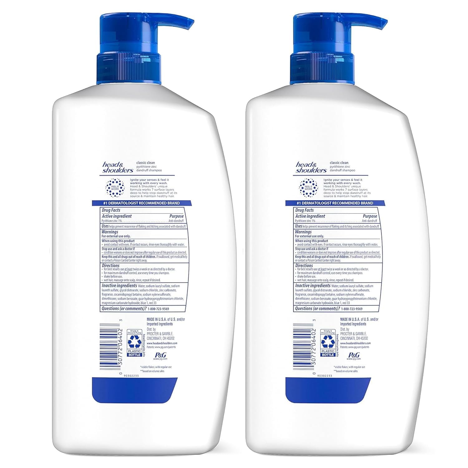 Control de caspa visible con Head & Shoulders Classic Clean.