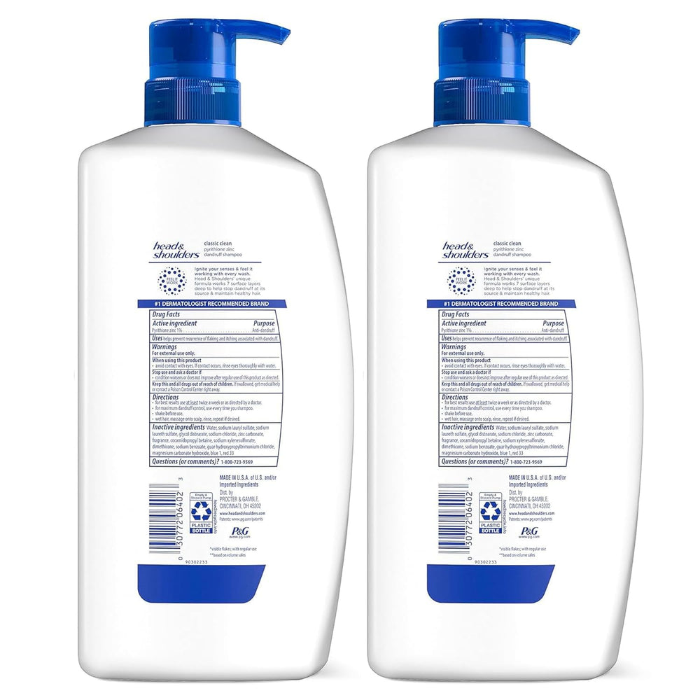 Control de caspa visible con Head & Shoulders Classic Clean.