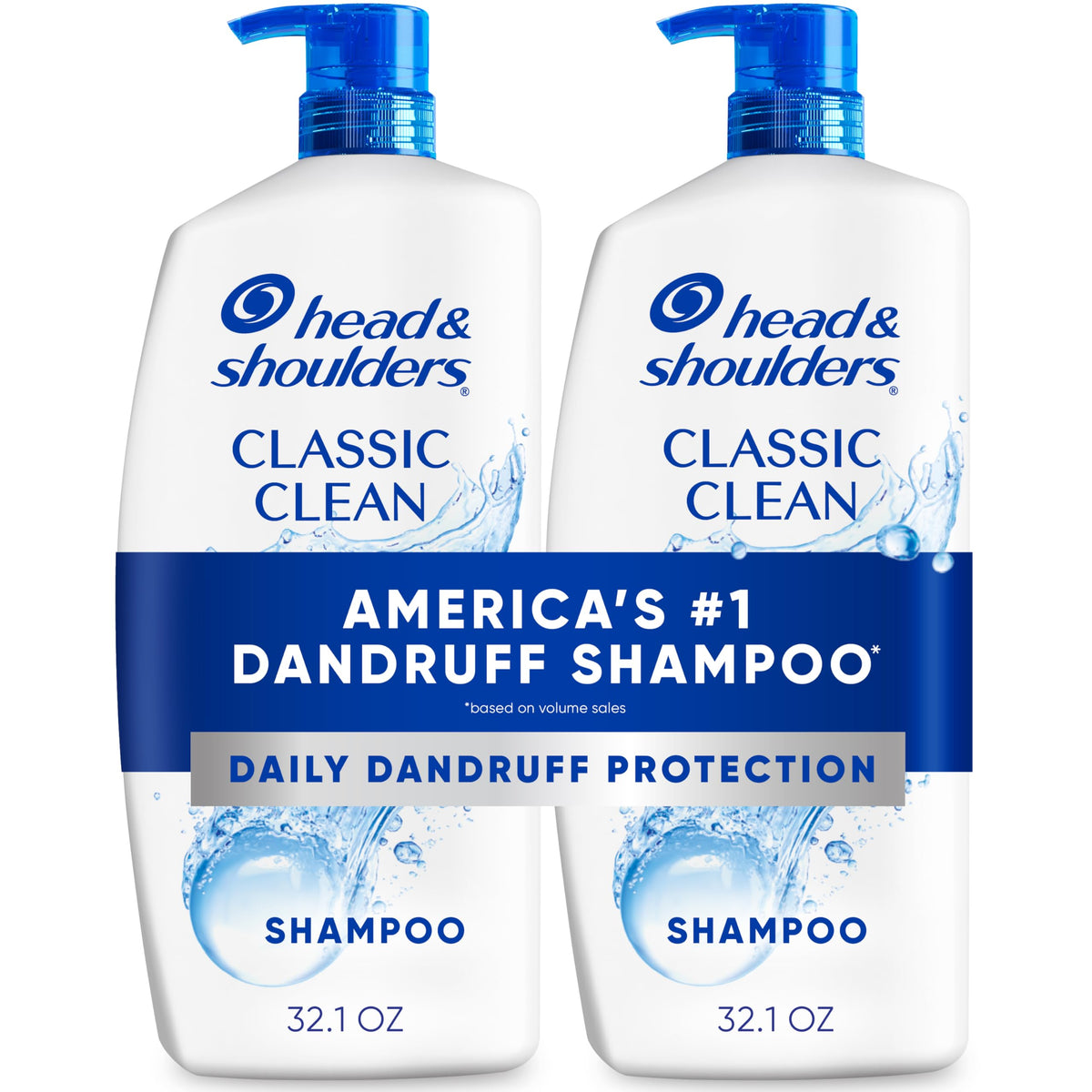 Head & Shoulders Classic Clean en botella con espuma suave para uso diario.