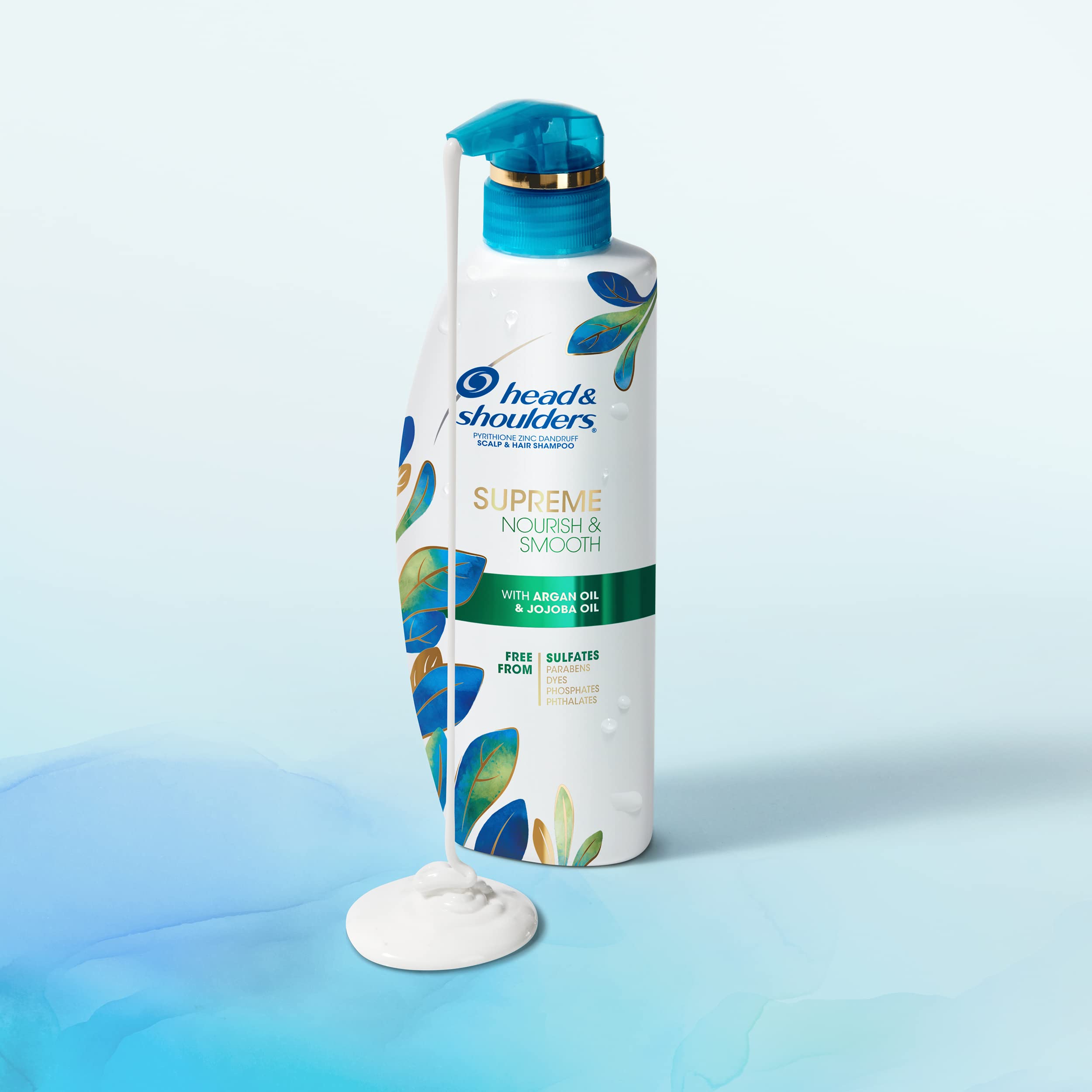 Aceite de argán natural en Head & Shoulders Supremo Nutre y Suaviza Champú aporta brillo.