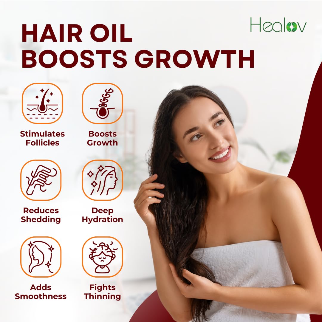 Healov Aceite ricino-calabaza-jengibre: fortalece raíces y reduce quiebes