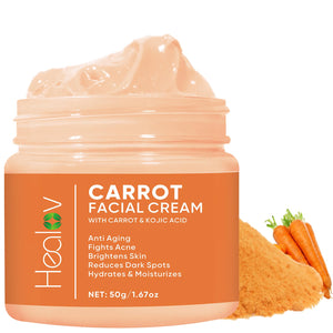 Healov Crema Zanahoria: textura cremosa para rostro y cuerpo, hidratación suave.