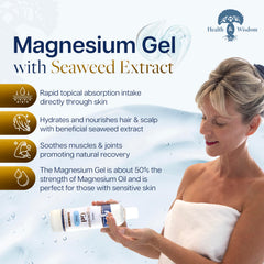 Health and Wisdom gel magnesio rápido absorción piel: sensación suave tras aplicar.