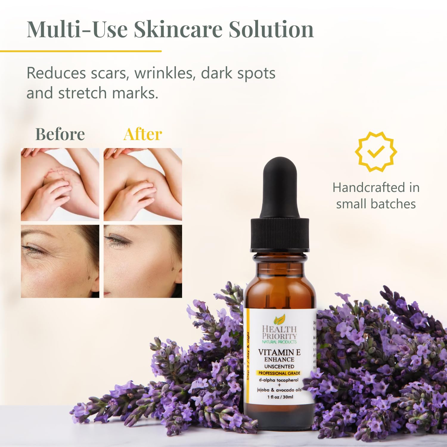 Textura sedosa del aceite nutritivo para rostro y cabello de Health Priority.
