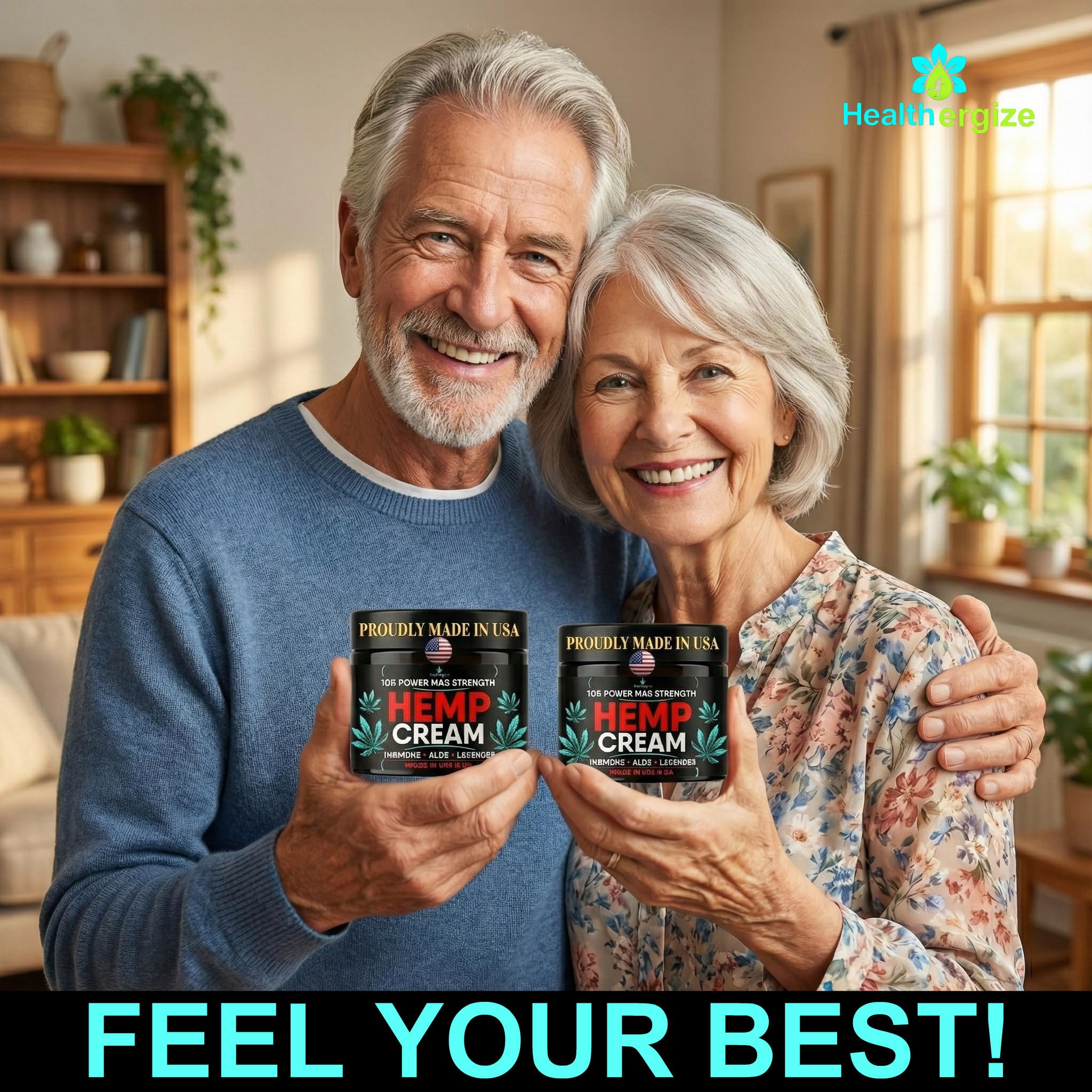 Healthergize crema de cáñamo, no grasa, piel hidratada
