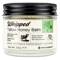 HealthyDerm bálsamo tallow miel en tarro, hidratación profunda para piel seca