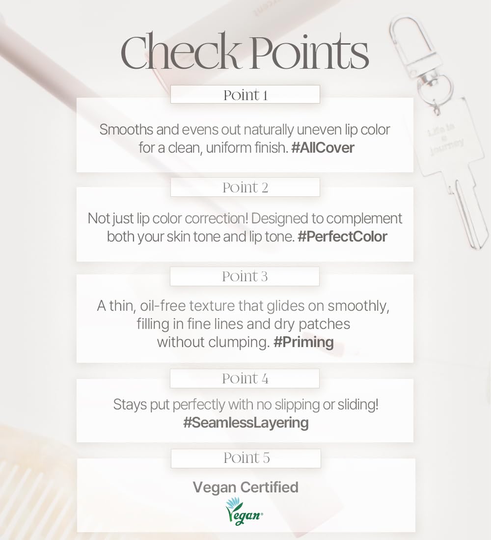 Heart Percent Dote On Mood All Cover Lip Primer Base: tono uniforme en labios para acabado limpio