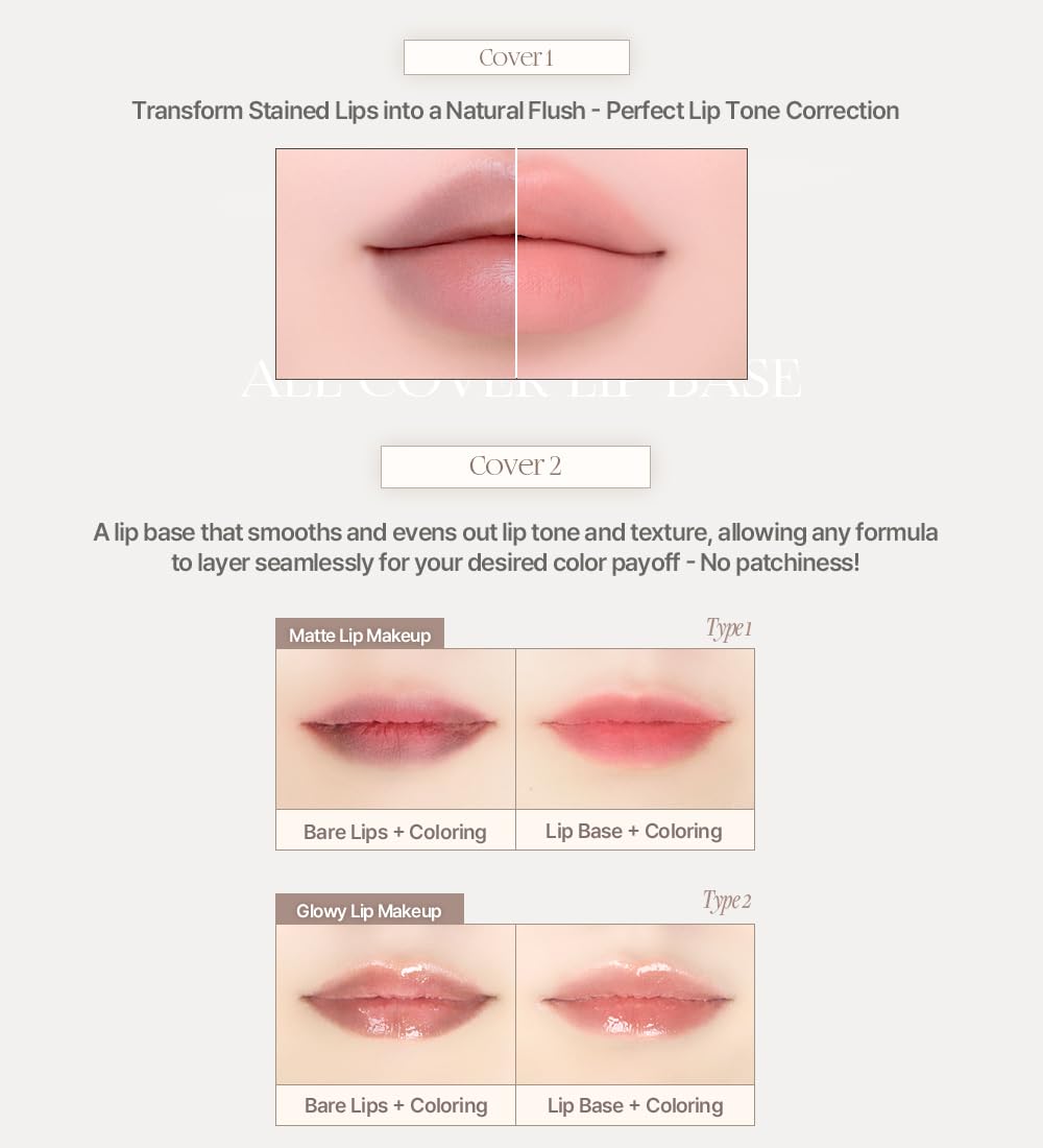 Heart Percent Dote On Mood All Cover Lip Primer Base: tono gris suave da aspecto natural