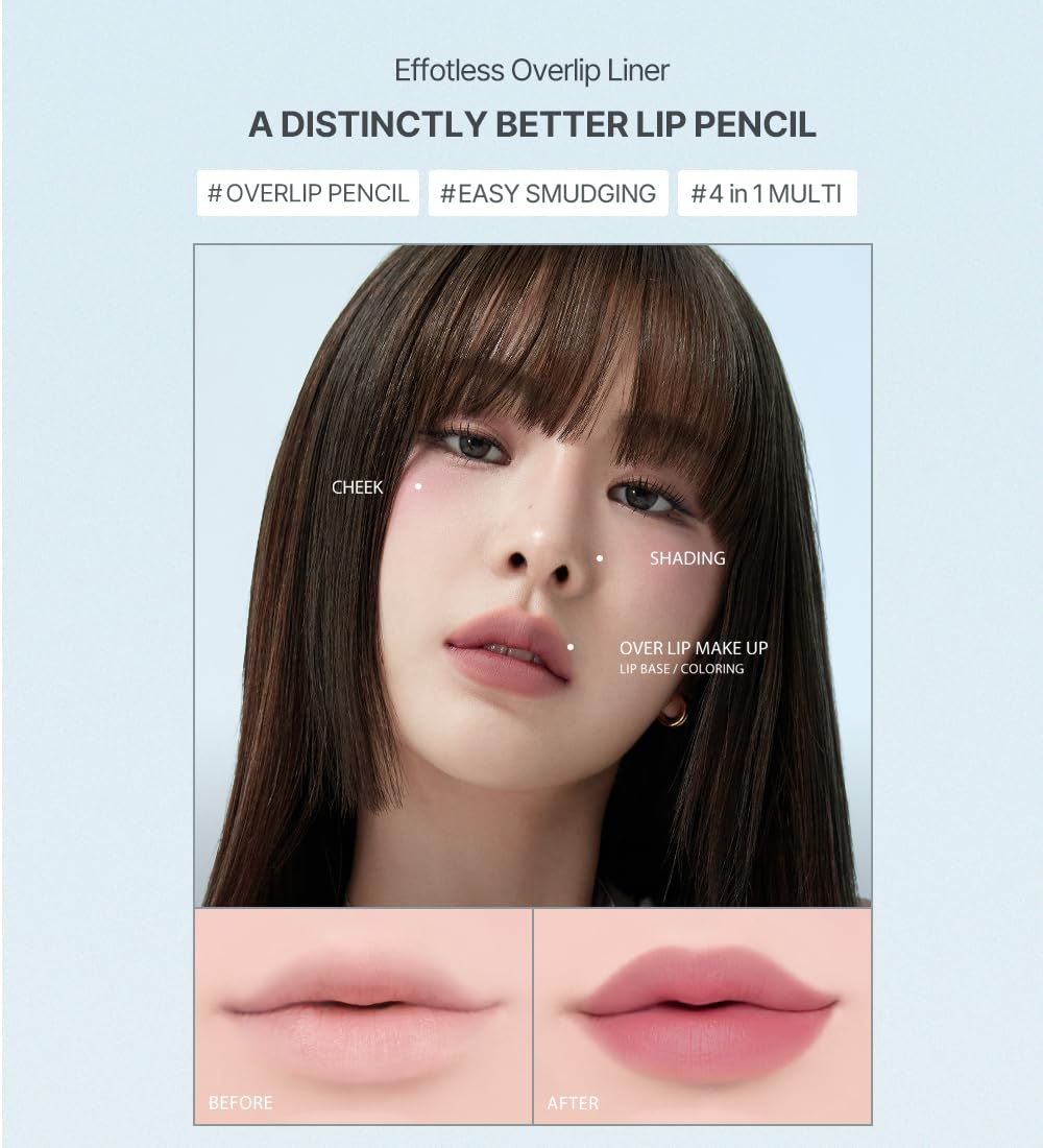 Heart Percent Dote On Mood lapiz delineador labios, uso como base de labios para mayor intensidad.