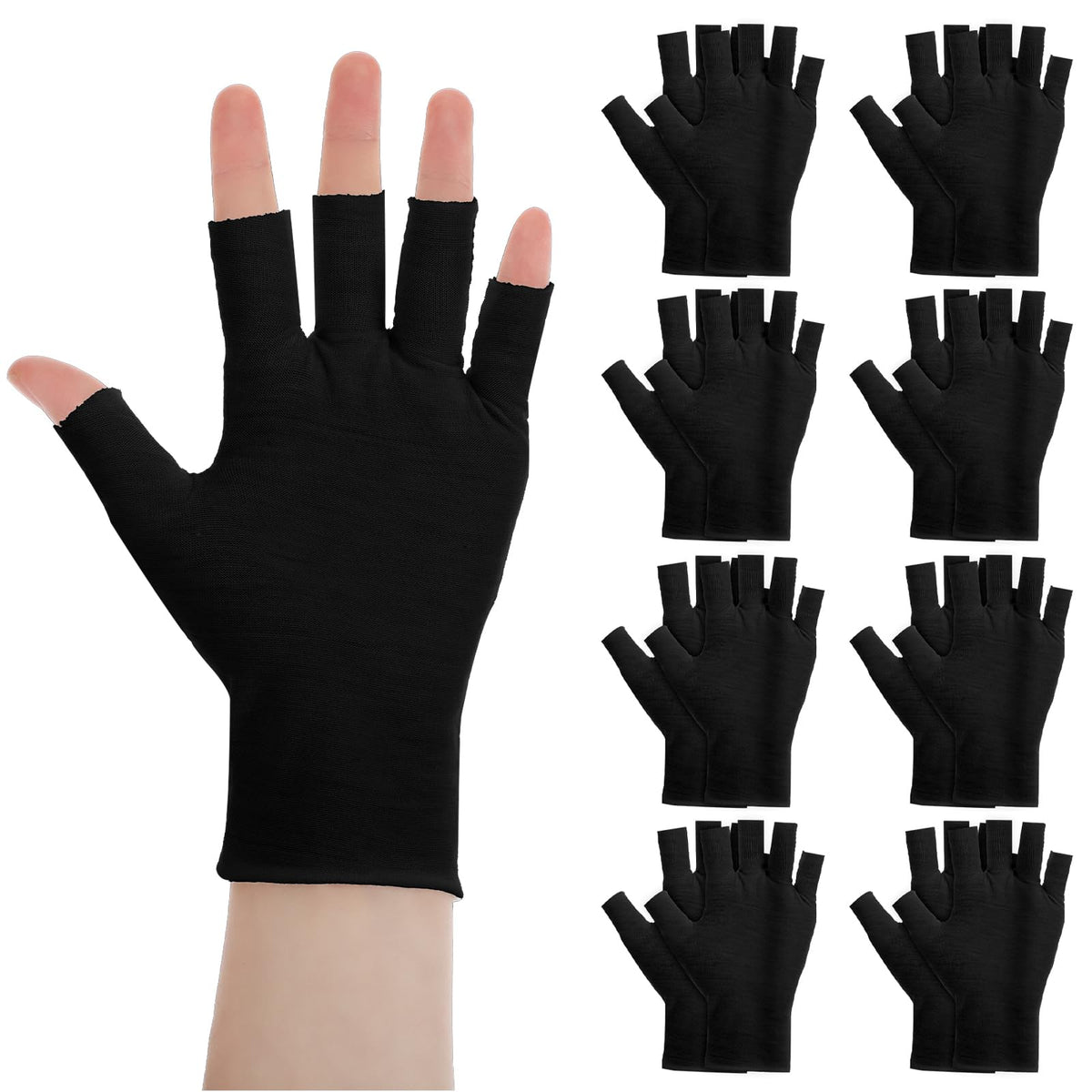 Guantes Heclia de algodón, dedos libres, para tacto suave e hidratación nocturna.