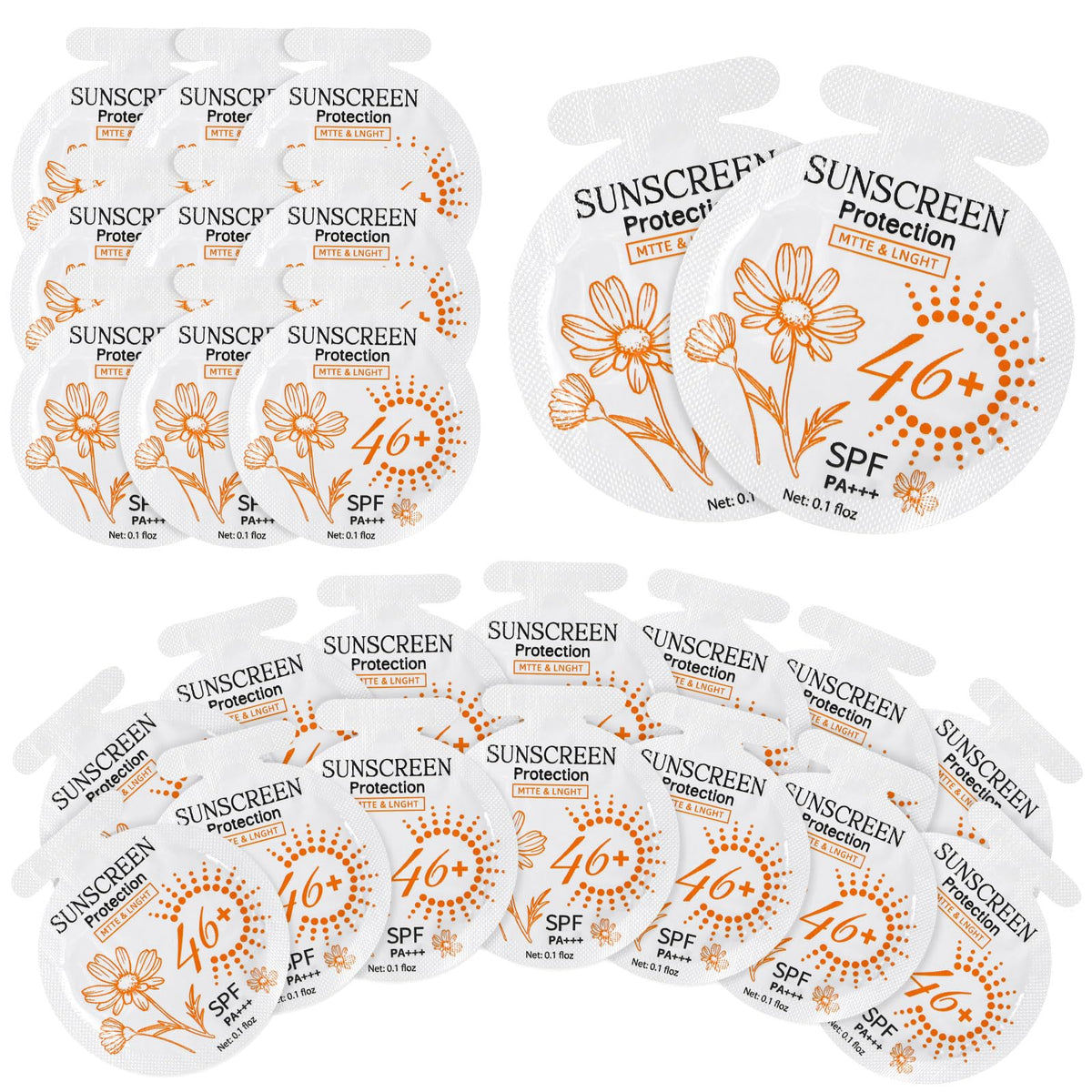 Heigble protección solar en paquetes individuales de 3 ml, ideal para viajes.