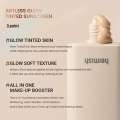 Muestra del tono Shine Beige de HEIMISH Artless Glow sobre la piel.