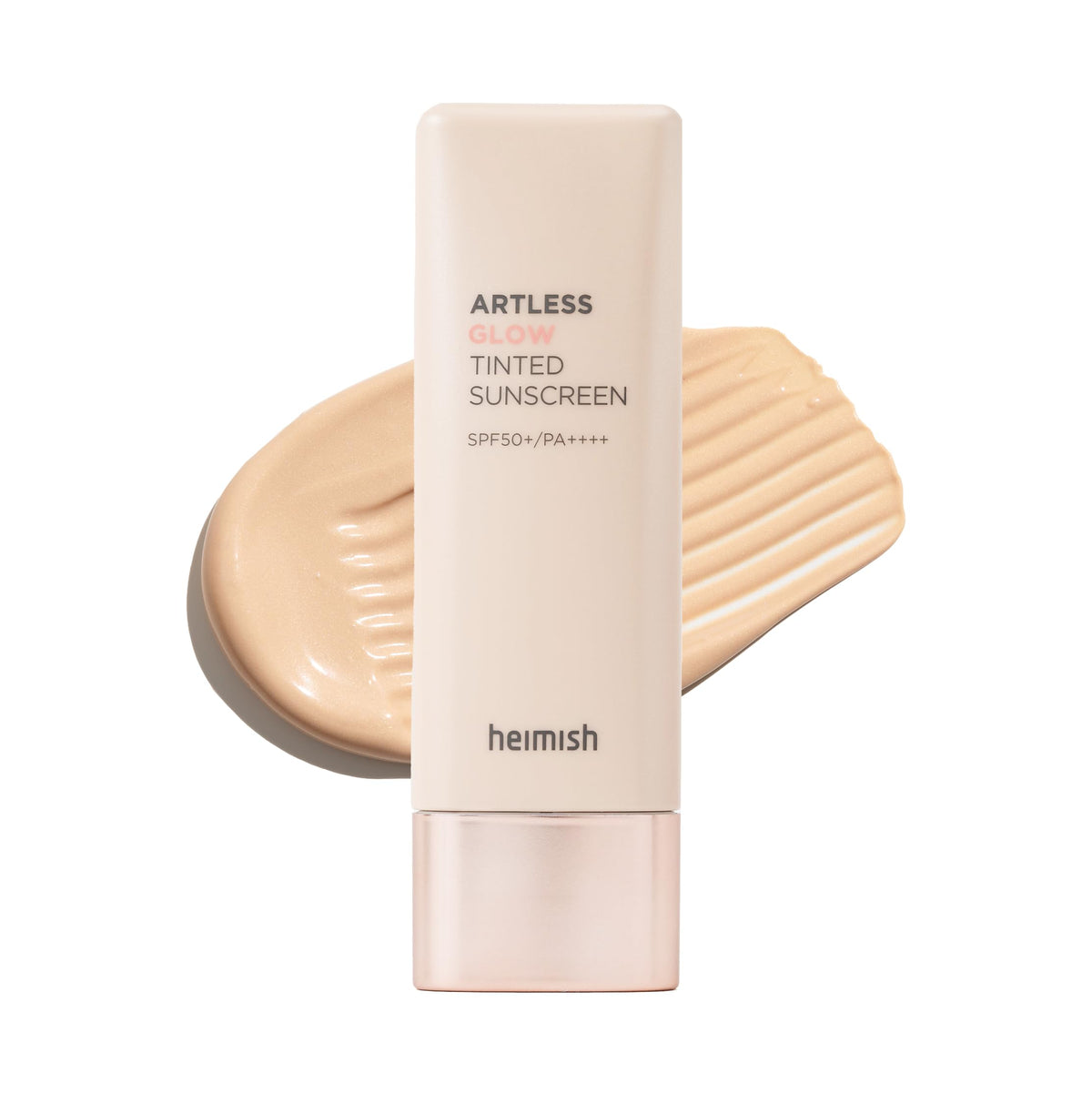 HEIMISH Artless Glow protector solar tintado en envase compacto para uso diario.