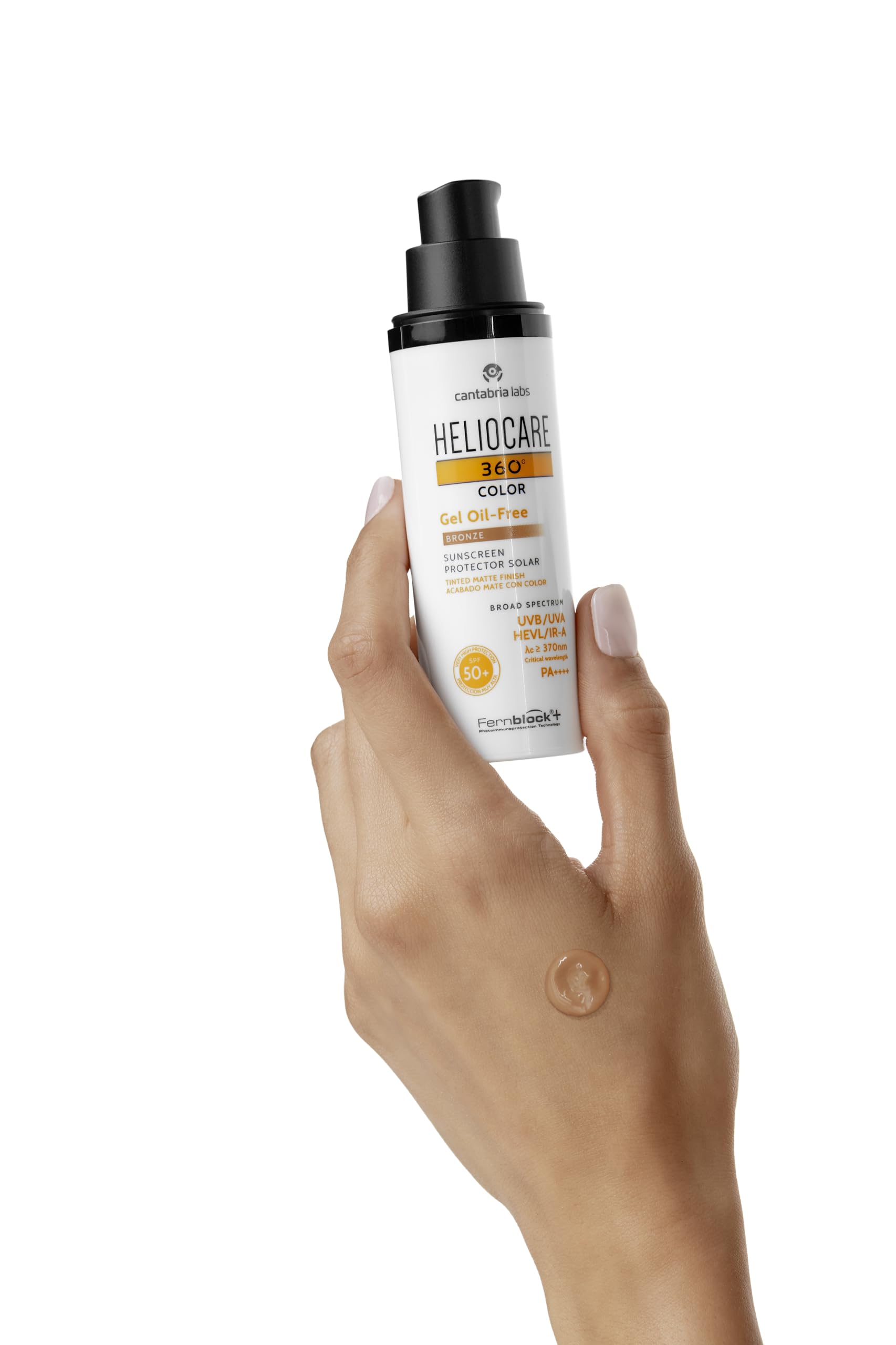 Heliocare 360 Gel Bronce SPF50, envase de 50 ml ideal para viaje.