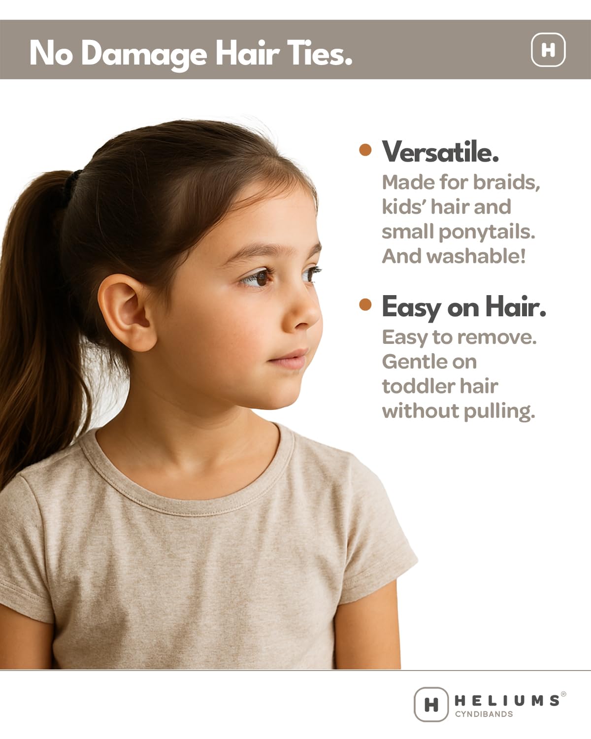 Heliums: coleteros sin daño para cabello delicado y trenzas.