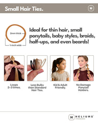 Heliums gomas-cabello-pequenas-marron-oscuro, combina con estilos naturales.