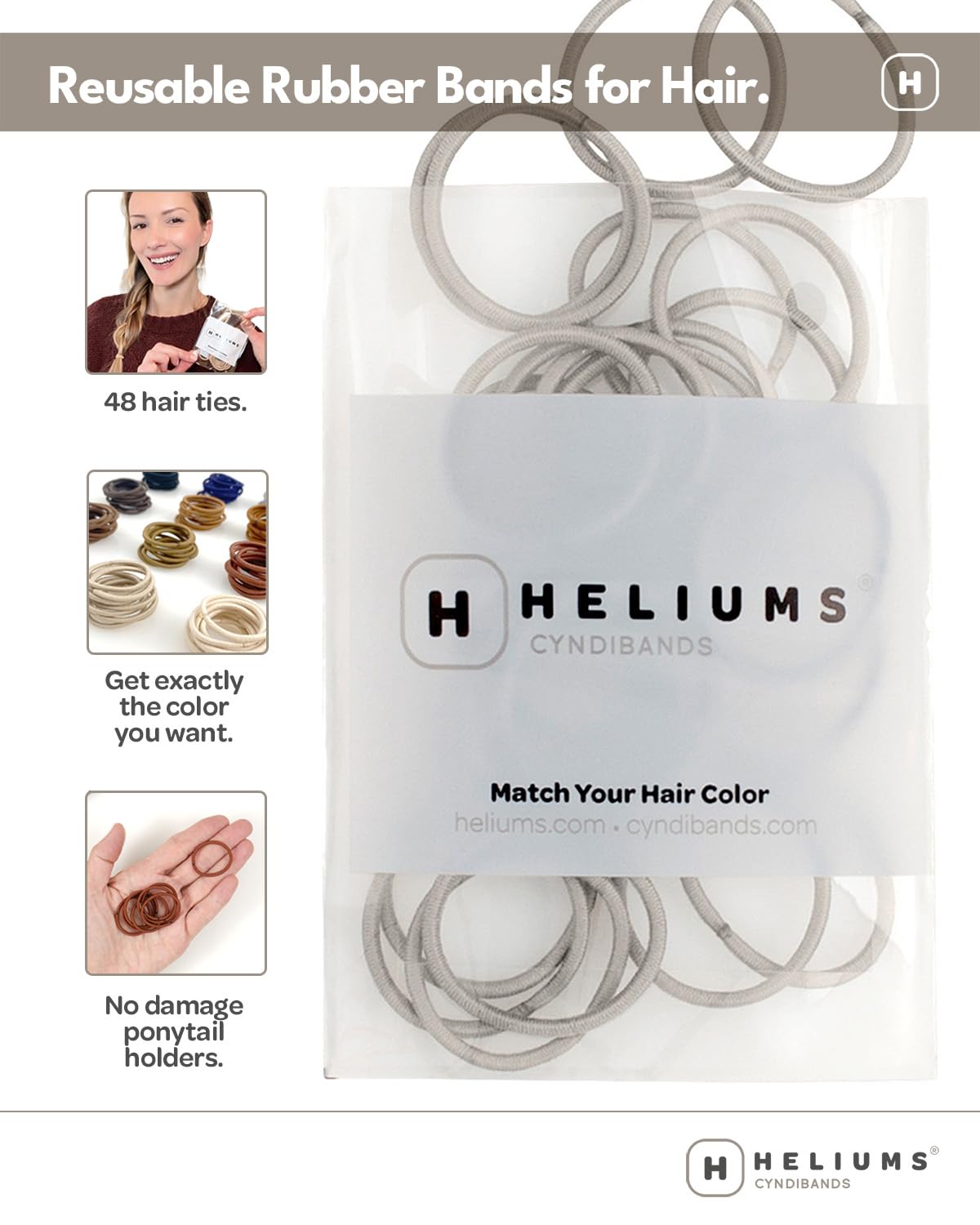 Gomas Heliums para uso diario en niñas, peinados simples y prácticos