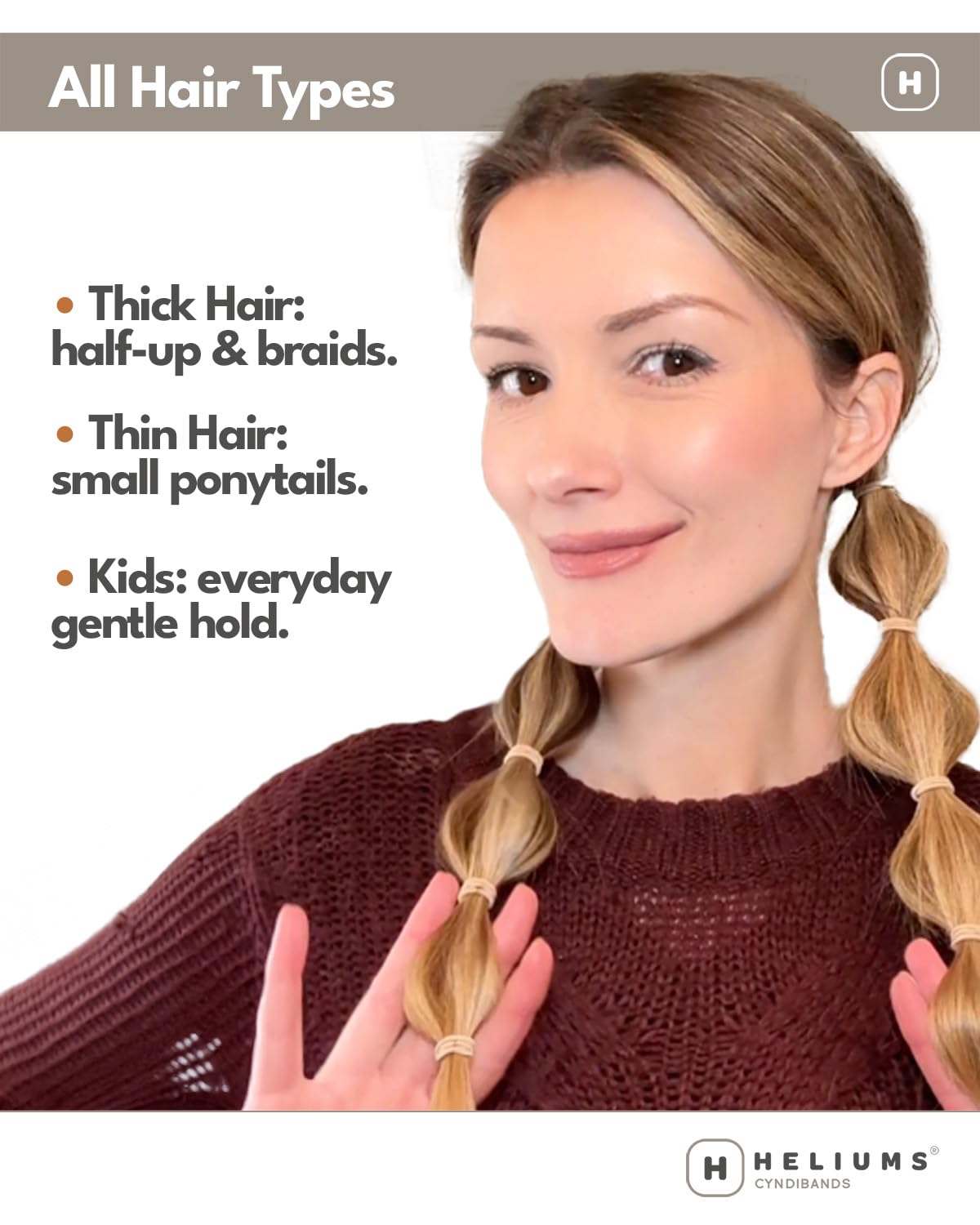 Paquete Heliums con 48 ligas para cabello, siempre disponibles