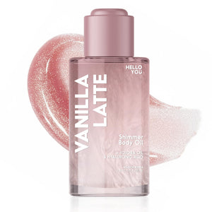 Hello You Aceite de Jojoba y Acido Hialuronico en envase, hidratacion constante y brillo suave