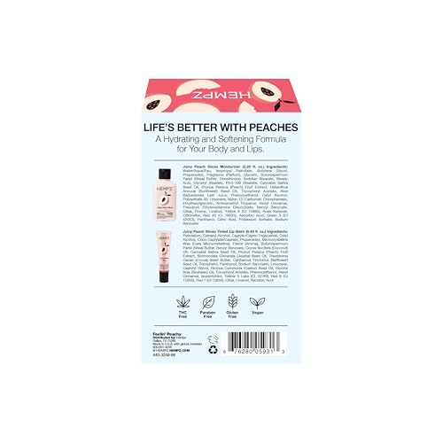 Bálsamo labial durazno tintado de Hempz suave y protector