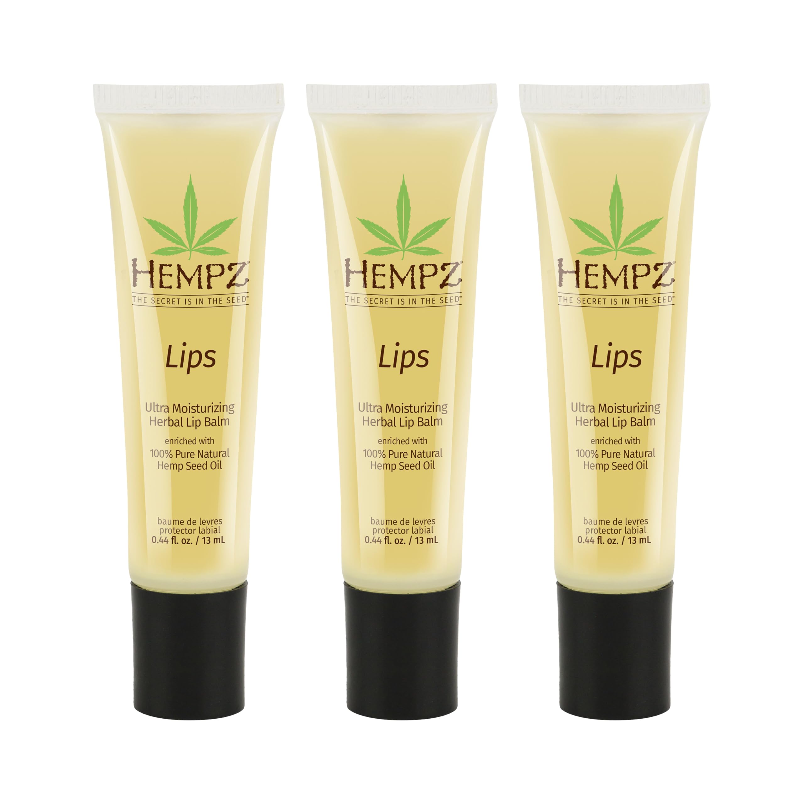 Hempz Bálsamo labial original tres pack para viaje con hidratación rápida.