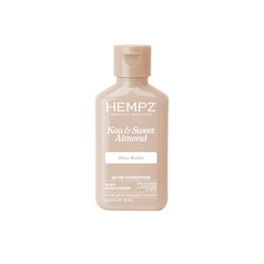 Hempz crema corporal koa-almendra en bote para hidratación ligera diaria