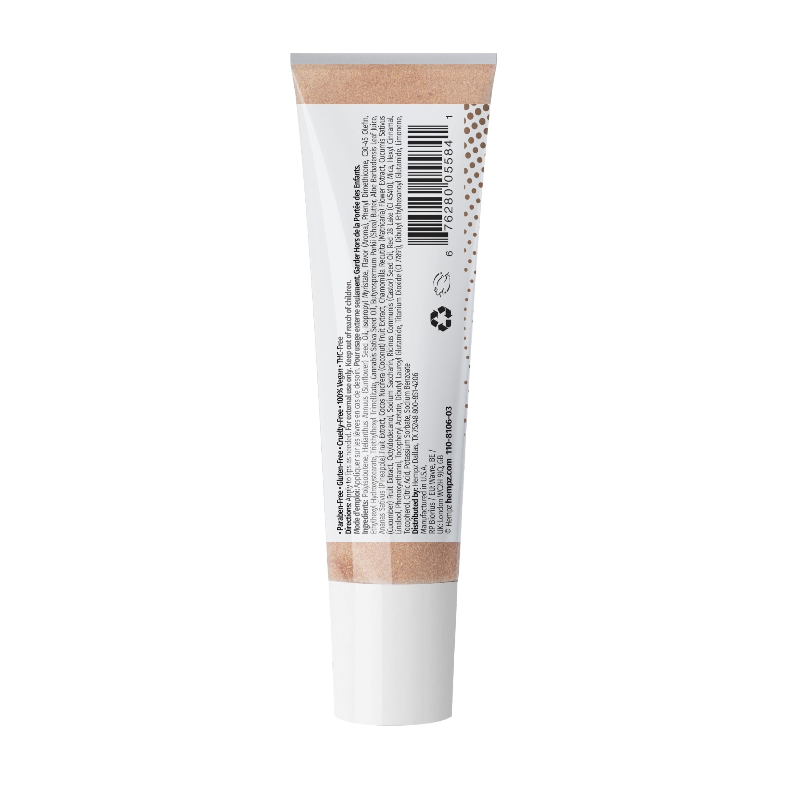 Hempz ingredientes aloe y cáñamo, opción calmante para la piel.