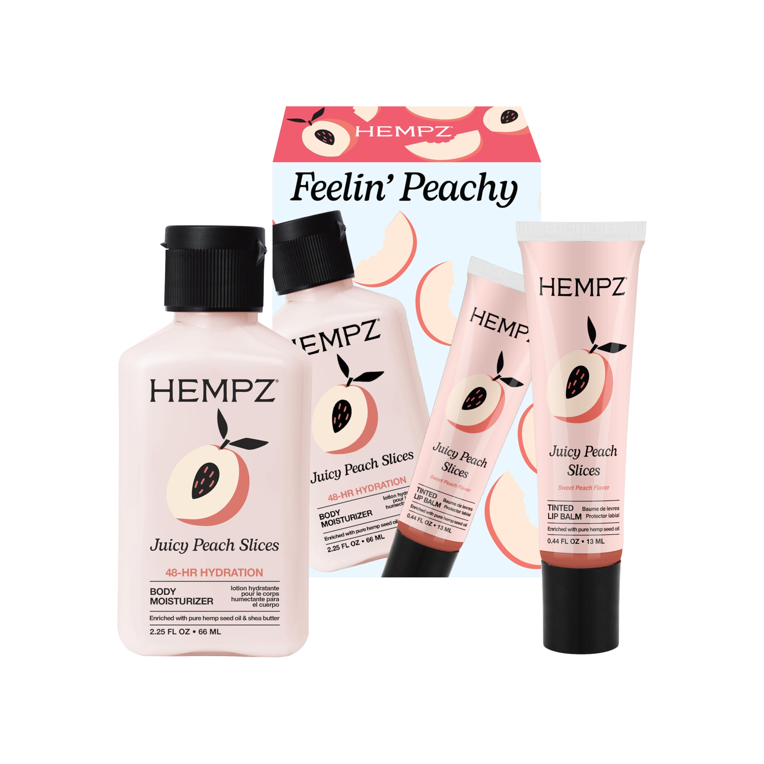 Hempz mini loción corporal durazno para hidratación ligera