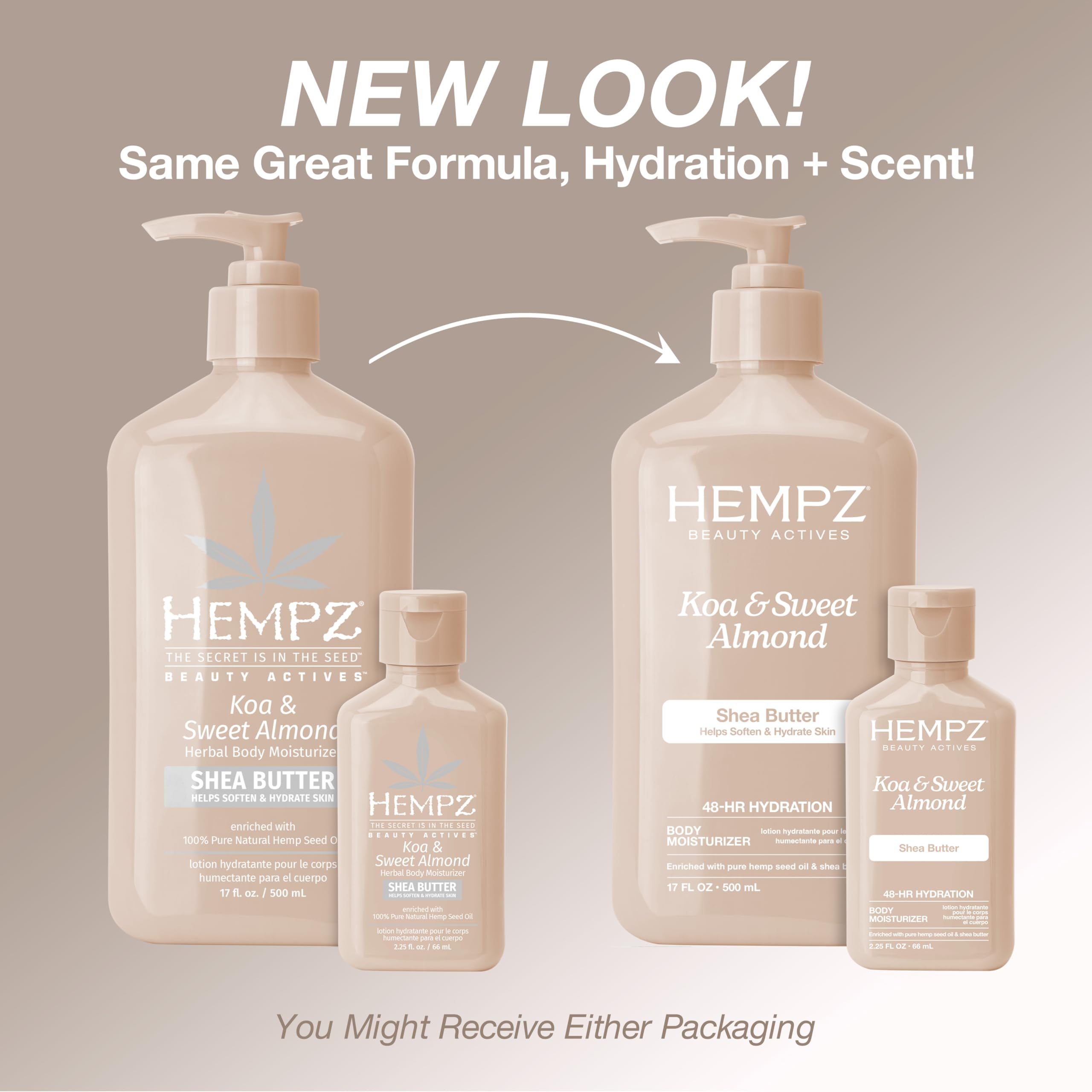 Loción Hempz: textura ligera que se aplica uniformemente.
