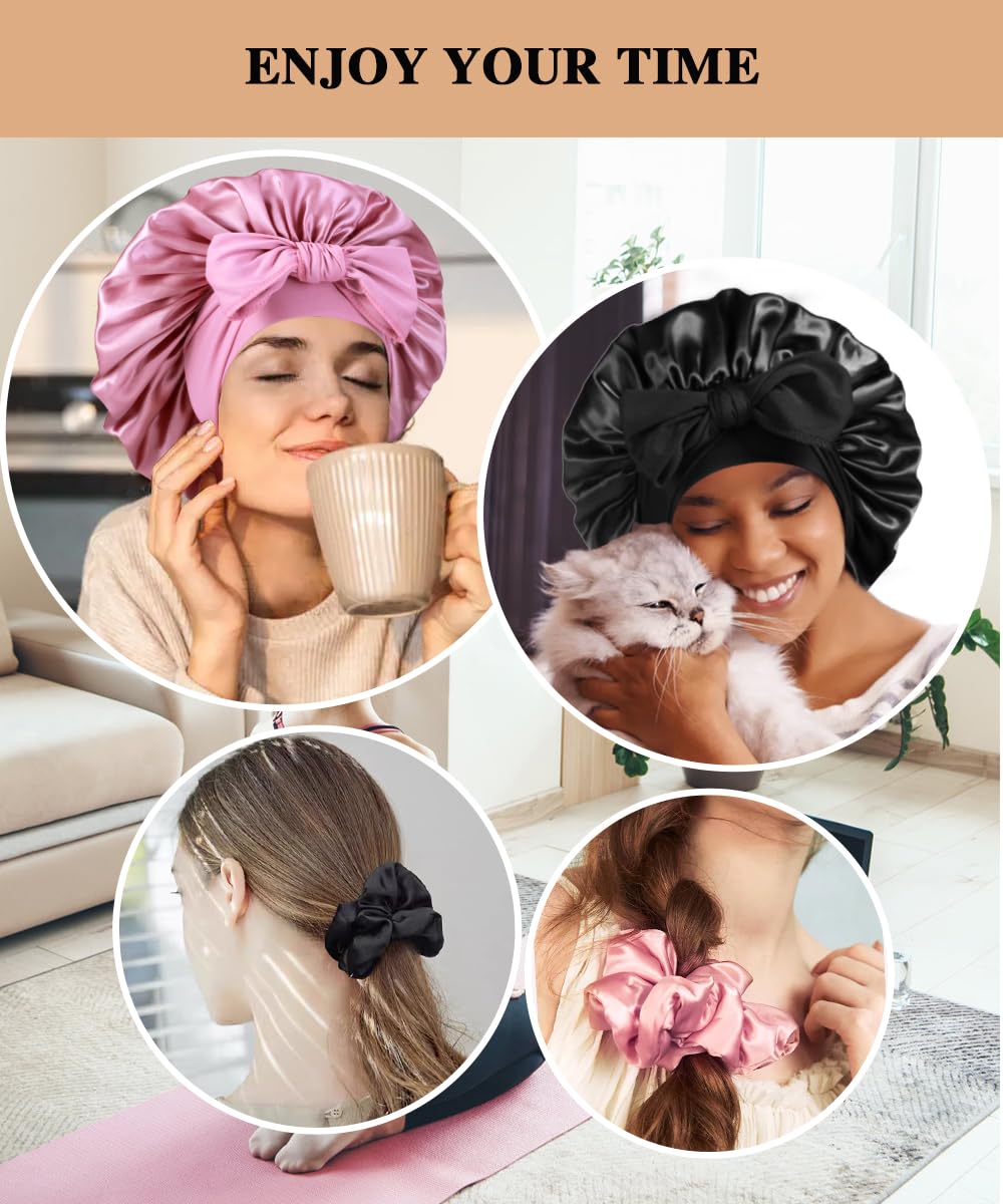 Heniho bonete para cabello rizado, mantiene la forma durante la noche.