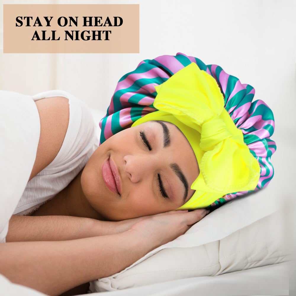 Conjunto de bonete y lazos Heniho para protección nocturna suave.