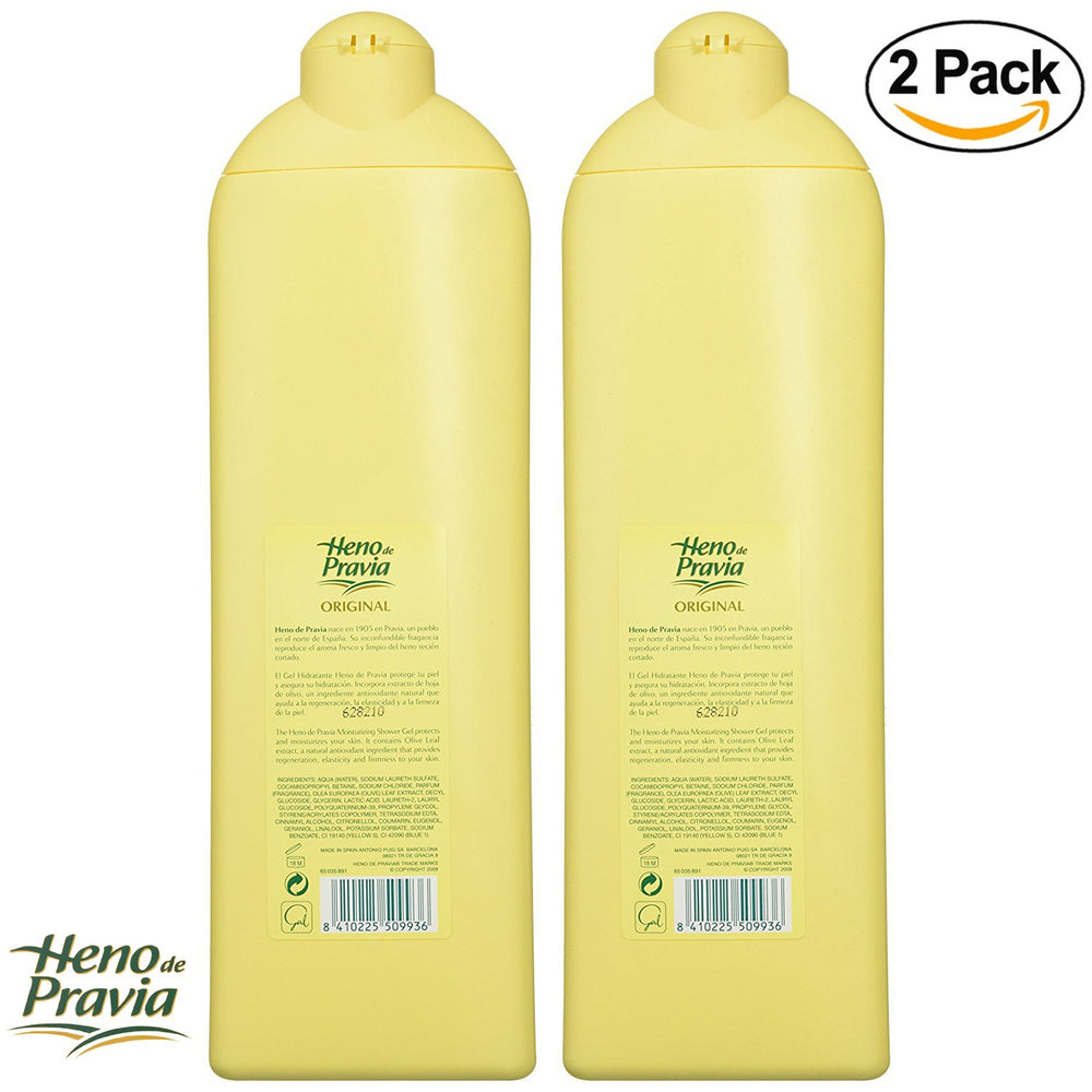 Heno de Pravia, gel de ducha con espuma suave para piel limpia.