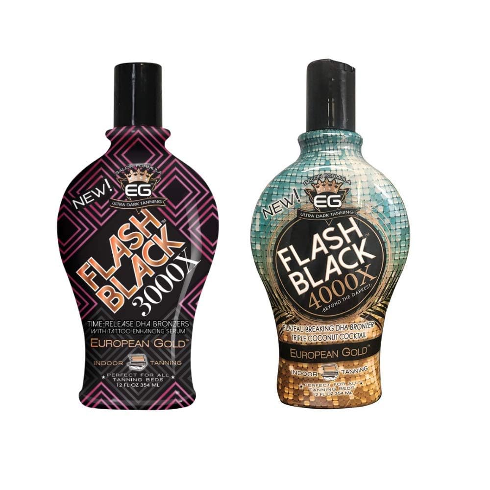 Hephboard European Gold Flash Black 3000X – dispensador para aplicación suave y bronceado progresivo.