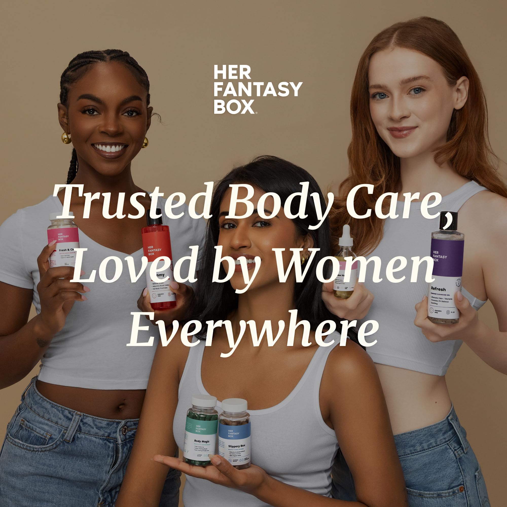 Her Fantasy Box: cuidado suave para piel sensible con vitamina E.
