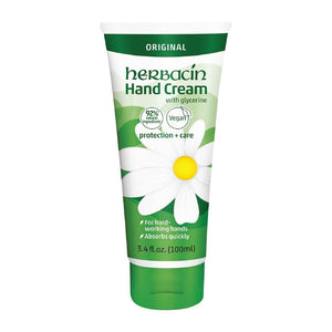 Herbacin Kamille Crema de Manos, frascos del paquete, suaviza y protege la piel.