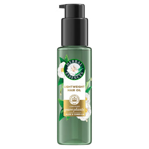 Herbal Essences botella de aceite ligero para pelo absorción rápida.