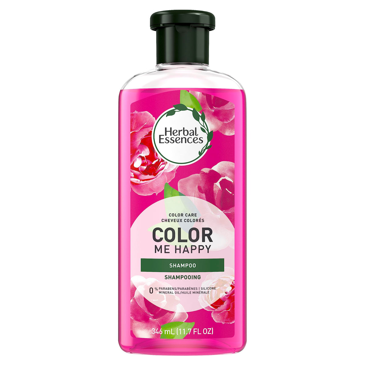 Herbal Essences Color Me Happy champú en botella realza brillo y suavidad para cabello teñido.