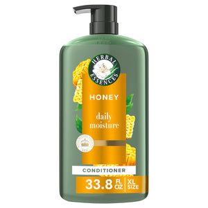 Herbal Essences Honey Daily Moisture, botella frontal, hidratación ligera para cabello seco.