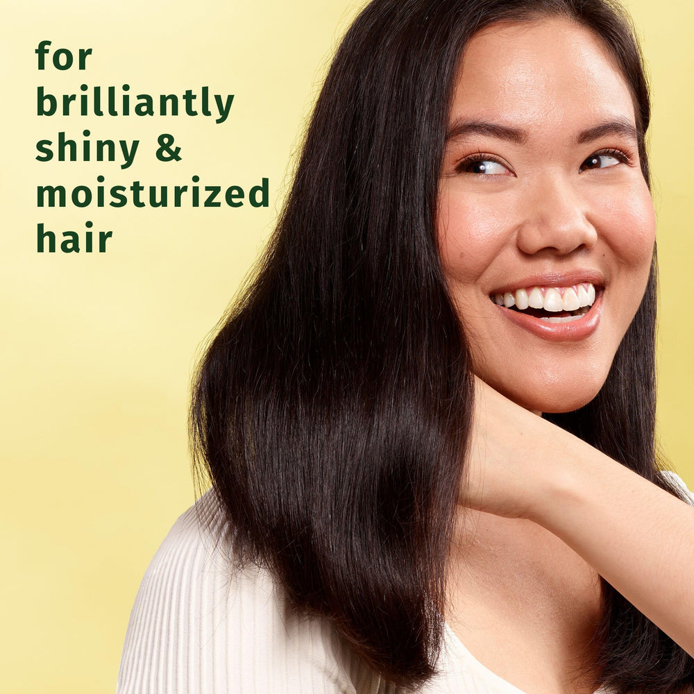 Champú Herbal Essences Shine Collection: etiqueta detalle y lista de ingredientes.