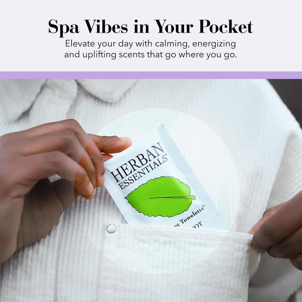 Herban Essentials eucalipto: toallitas aromaterapia, sensación relajante para limpieza rápida.