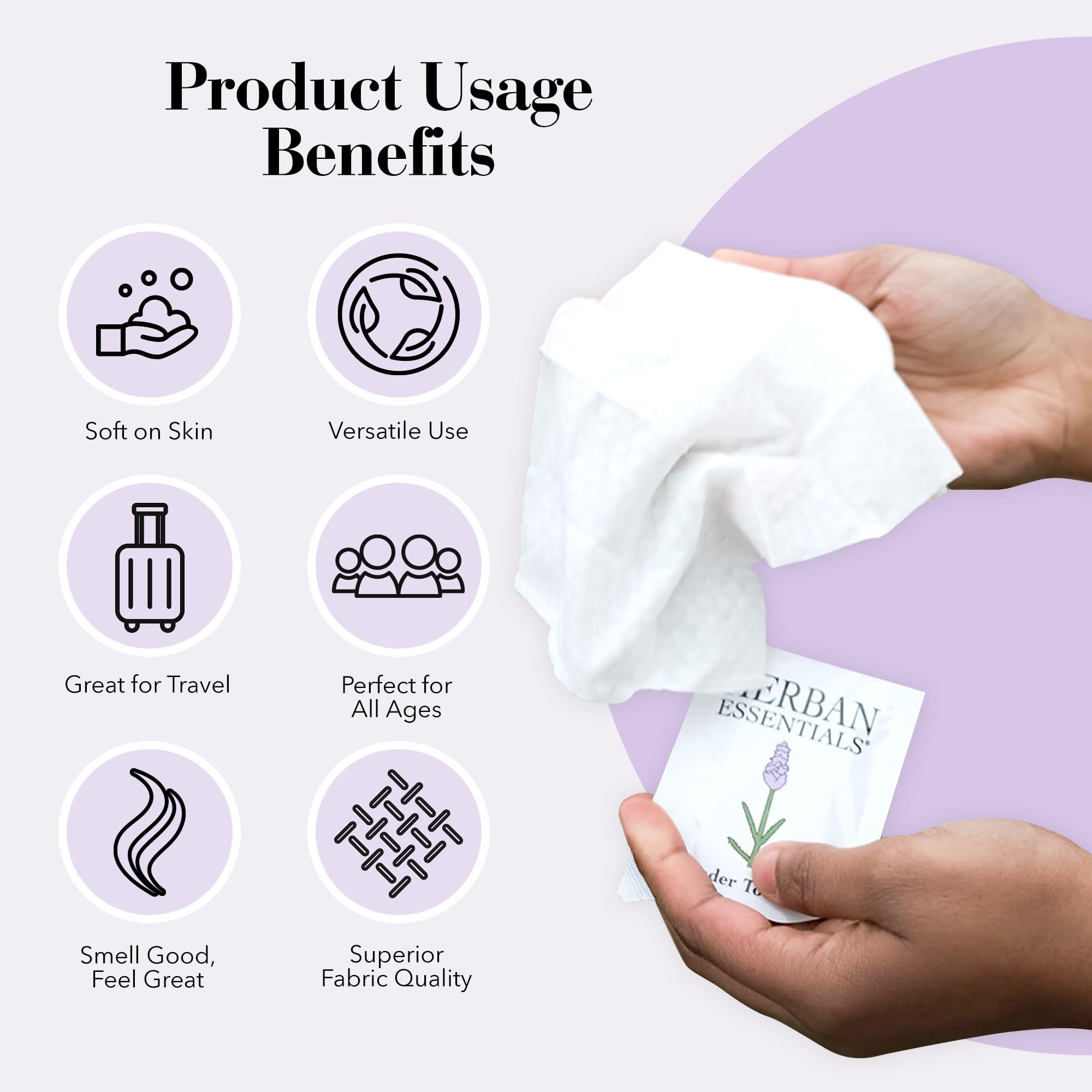 Herban Essentials menta: toallitas aromaterapia, efecto refrescante para comenzar.