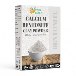 Herbs Botanica calcio bentonita envase, ideal para mascarilla facial suave y purificación.