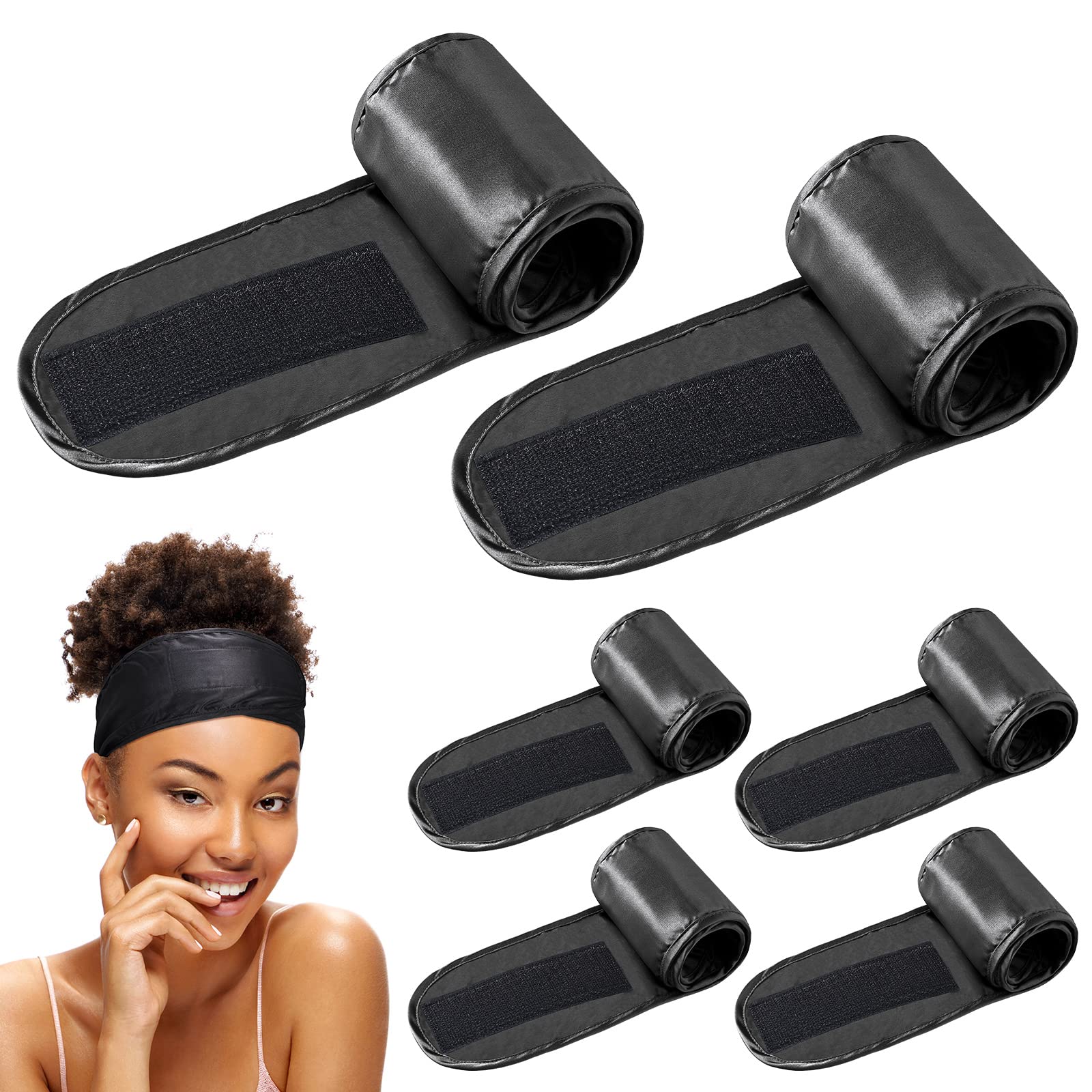 Hercicy seis bandas satén para cabello, suave para dormir sin enredos.