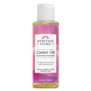 HERITAGE STORE Aceite de ricino, bote vertido, ideal para uso diario sobre el cabello.
