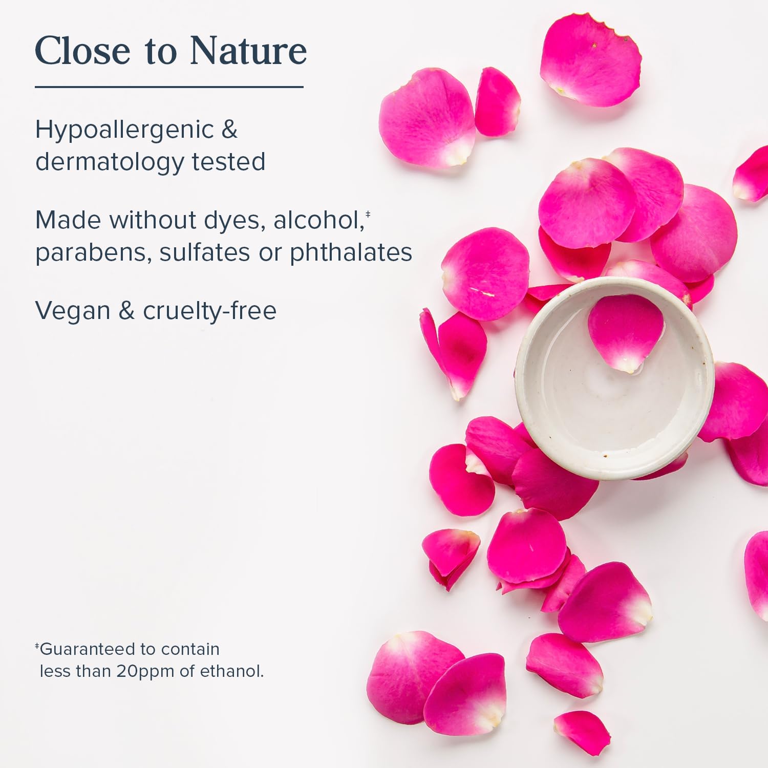 HERITAGE STORE Rosewater & Glycerin hair mist reducing frizz and adding softness.