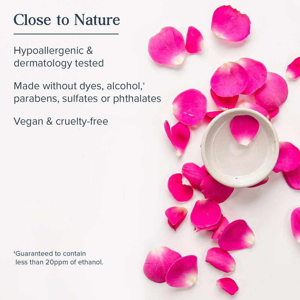 HERITAGE STORE Rosewater & Glycerin hair mist reducing frizz and adding softness.
