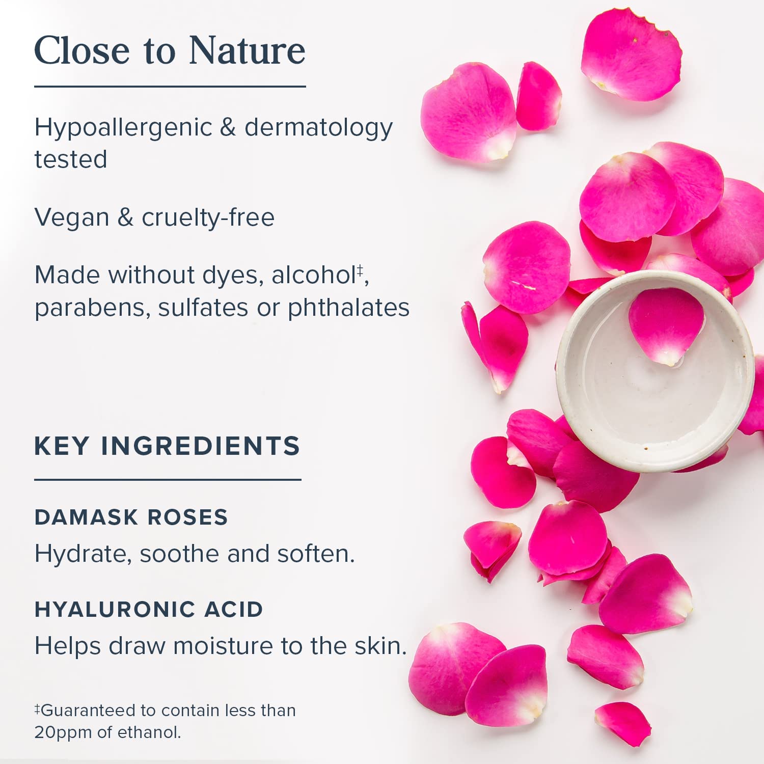 HERITAGE STORE Rodillo de cuarzo rosa: masaje facial para mejor circulación.